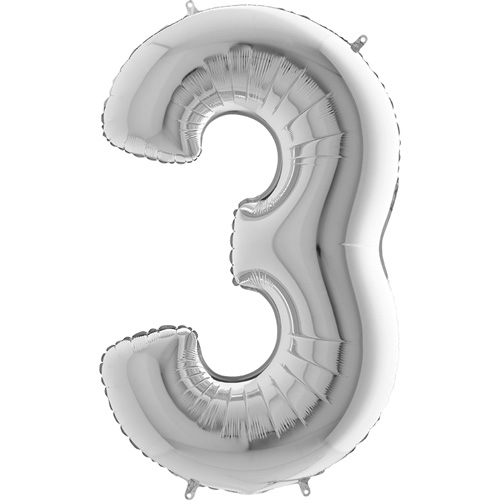 093S-Number-3-Silver sølv tal 102 cm