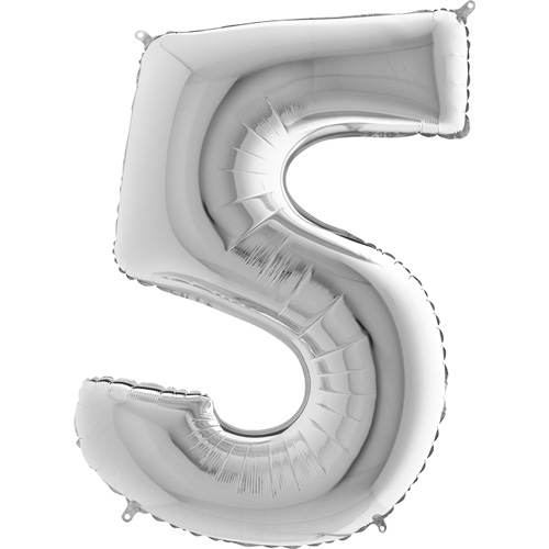 095S-Number-5-Silver sølv tal 102 cm