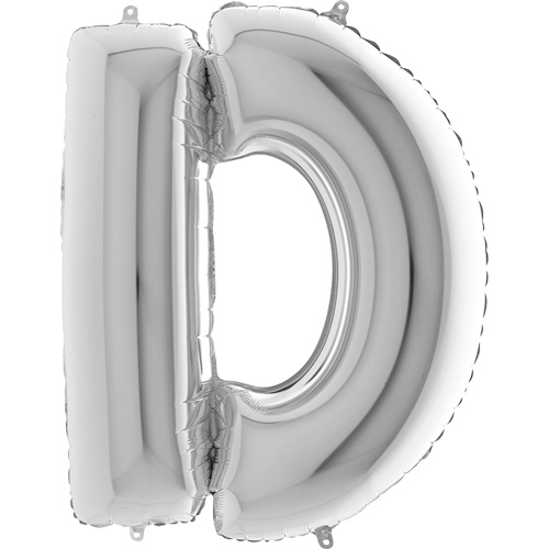 sølv bogstav D 102 cm