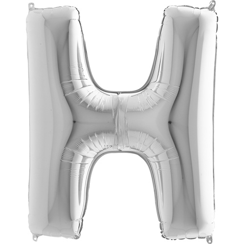 sølv bogstav H 102 cm