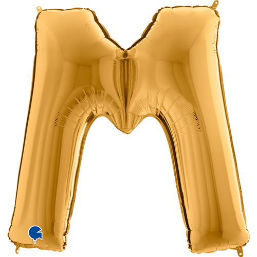 guld bogstav M 102 cm