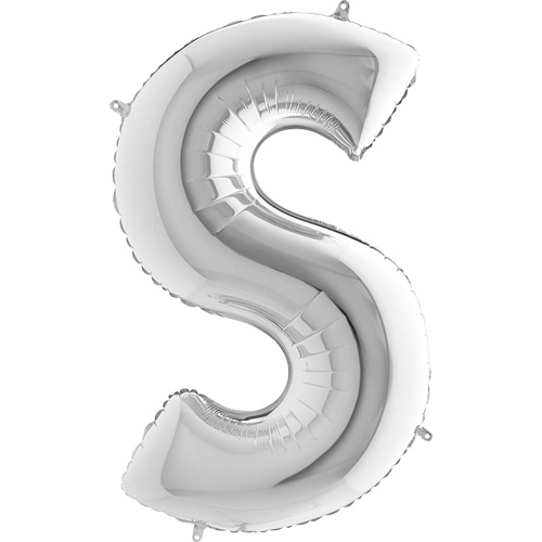 389S-Letter-S-Silver-4022 sølv bogstav S 102 cm