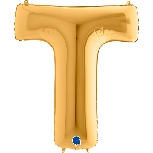 392G-Letter-T-Gold guld bogstav T 102 cm