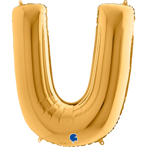 402G-Letter-U-Gold guld bogstav U 102 cm