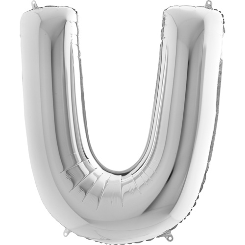 409S-Letter-U-Silver-4022 sølv bogstav U 102 cm