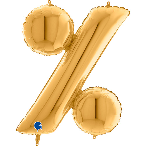 582G-Symbol-Percentage-Gold guld bogstav % 102 cm